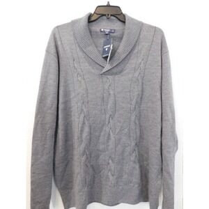 NEW Daniel Cremieux Extra Fine Merino Wool Sweater XXL Grey Cable Knit $150